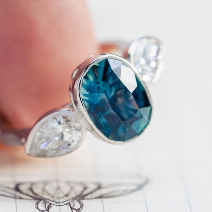Crafting a Unique Montana Sapphire Engagement Ring: A Story of Personalization and Precision