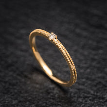 Load image into Gallery viewer, Gold Whisper —Glow Ring (single diamond)