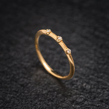 Load image into Gallery viewer, Gold Whisper — Dawn Ring (3 Diamonds)