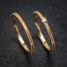 Load image into Gallery viewer, Gold Whisper —Glow Ring (single diamond)