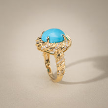 Load image into Gallery viewer, Lyric Series — Sleeping Beauty Turquoise Rhythmic Wave Ring