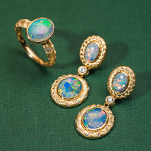 Load image into Gallery viewer, Gold Vein Australian Opal Earrings (oval shape) Detachable