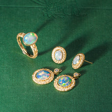 Load image into Gallery viewer, Gold Vein Australian Opal Earrings (oval shape) Detachable