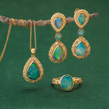 Load image into Gallery viewer, Gold Vein Australian Opal Earrings (pear shape) Detachable