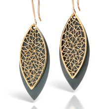 Load image into Gallery viewer, Two Tone Leaf Earrings

