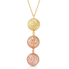 Load image into Gallery viewer, Three Gold Colors Bubble Necklace
