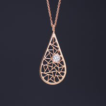 Load image into Gallery viewer, Rose Gold Raindrop Pendant with Diamond
