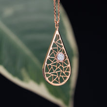Load image into Gallery viewer, Rose Gold Raindrop Pendant with Diamond