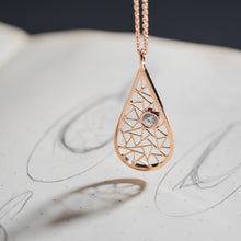 Load image into Gallery viewer, Rose Gold Raindrop Pendant with Diamond