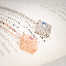 Load image into Gallery viewer, Rose Gold Box Pendant with Ruby