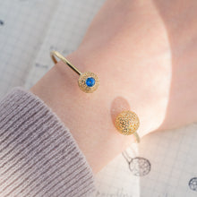 Load image into Gallery viewer, Gold Cuff with Sapphire
