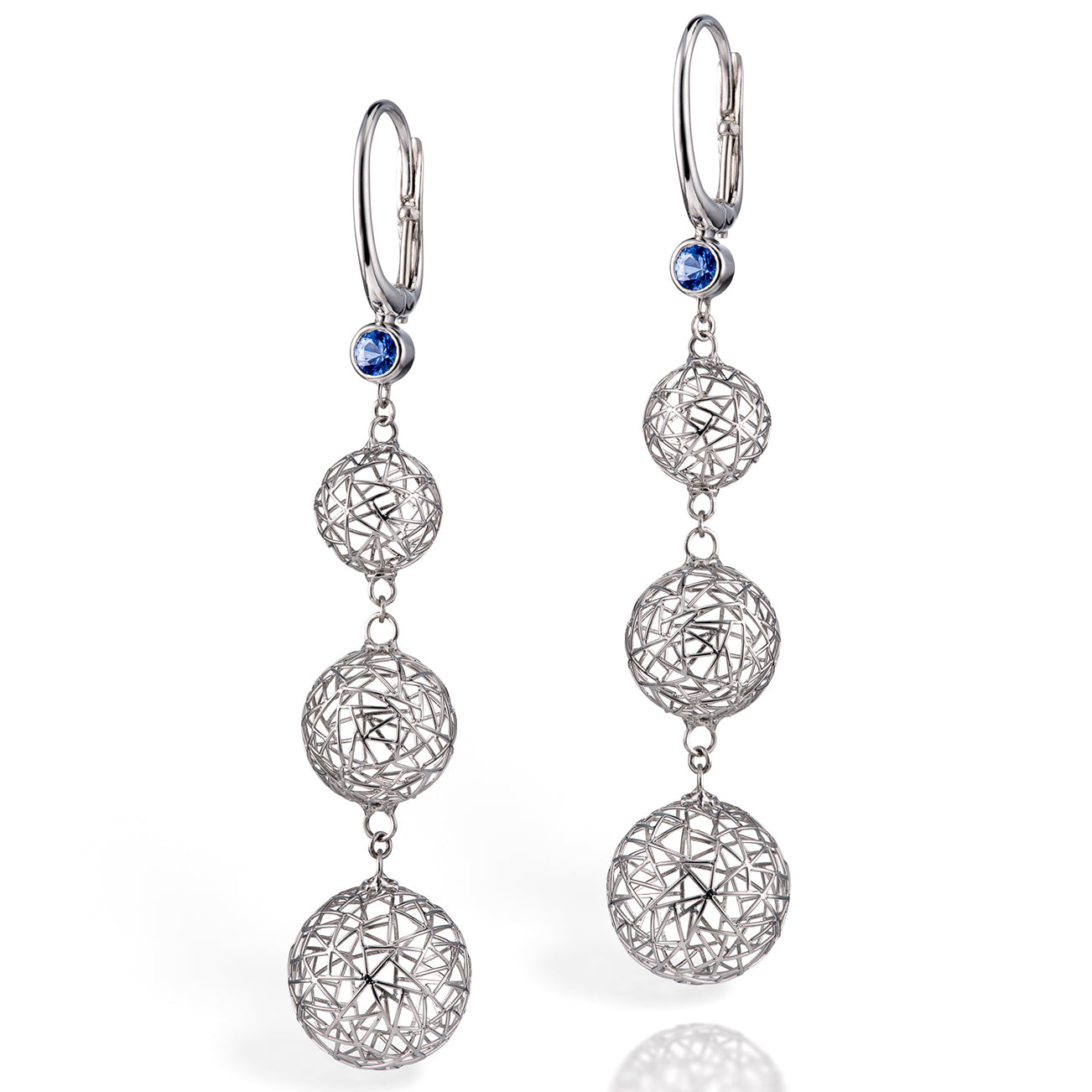 Gradual Bubble Earrings with Sapphires
