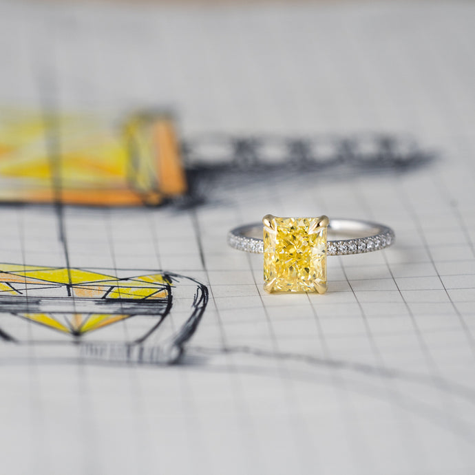 Custom Made Yellow Diamond Ring