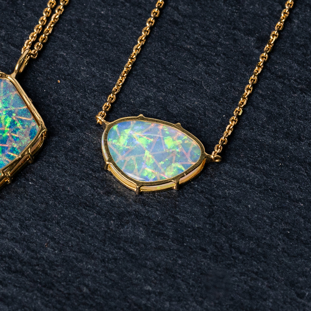 Australian crystal opal necklace-small