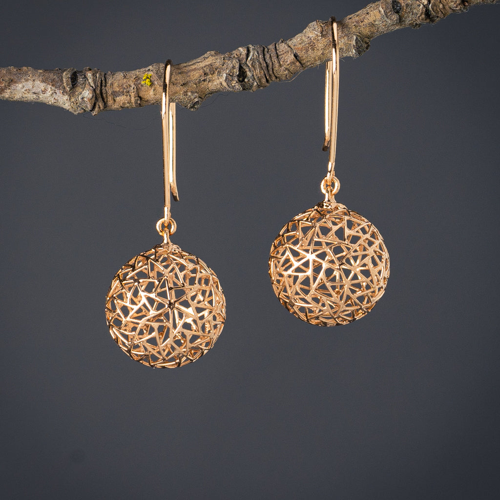 Rose Gold Bubble Earrings with French Wire \