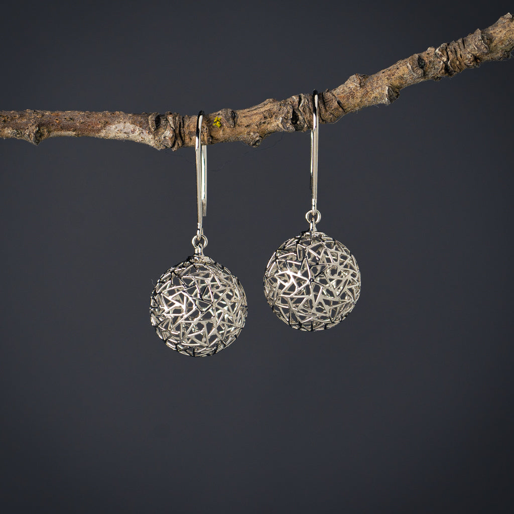 Platinum Bubble Earrings with French Wire