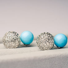 Load image into Gallery viewer, Turquoise Earrings  in Platinum
