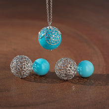 Load image into Gallery viewer, Turquoise Earrings  in Platinum
