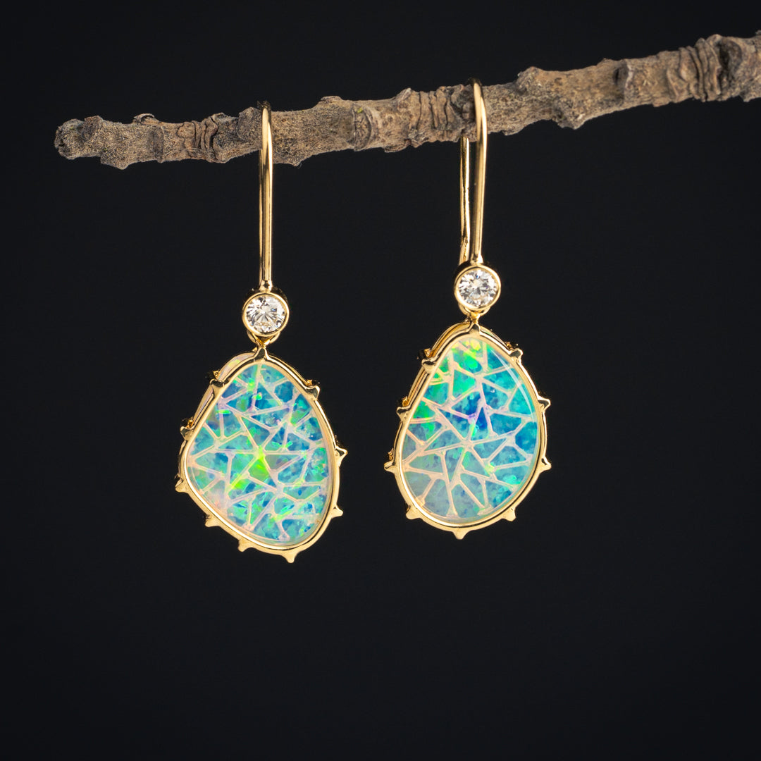 Australian crystal opal earrings IV