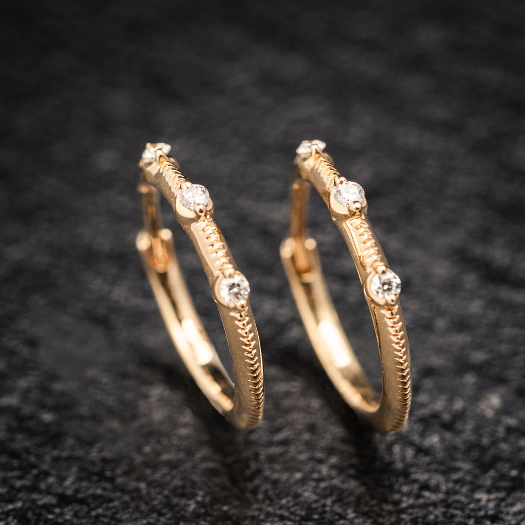 Gold Whisper — Diamond Hoop Earrings