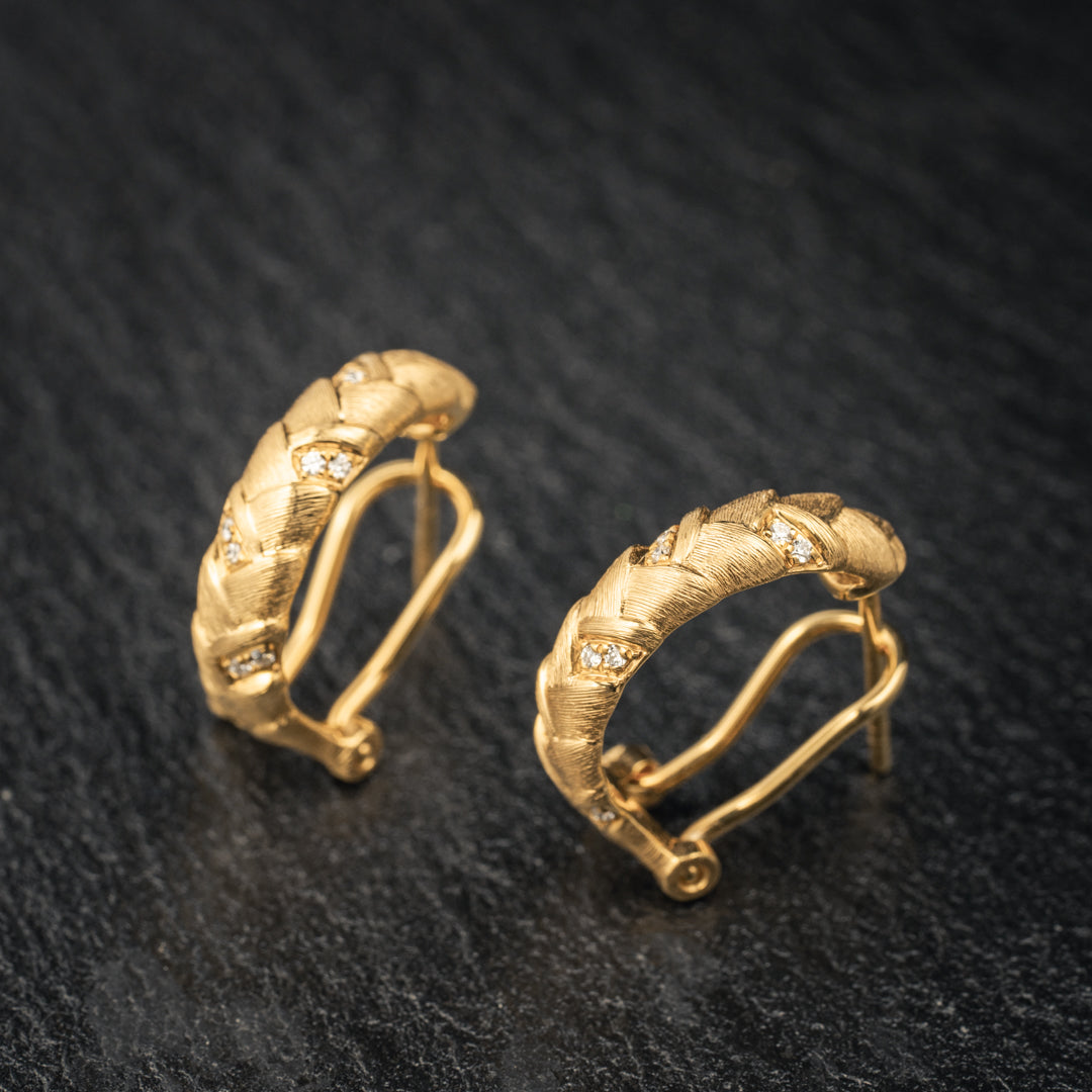 Golden Veins - Diamond Hoop-Medium