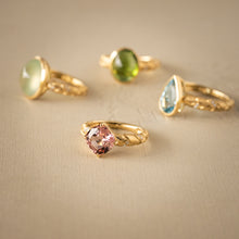 Load image into Gallery viewer, Gold Vein — Verdant Oasis Tourmaline Bezel Ring

