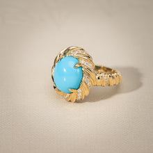 Load image into Gallery viewer, Lyric Series — Sleeping Beauty Turquoise Rhythmic Wave Ring

