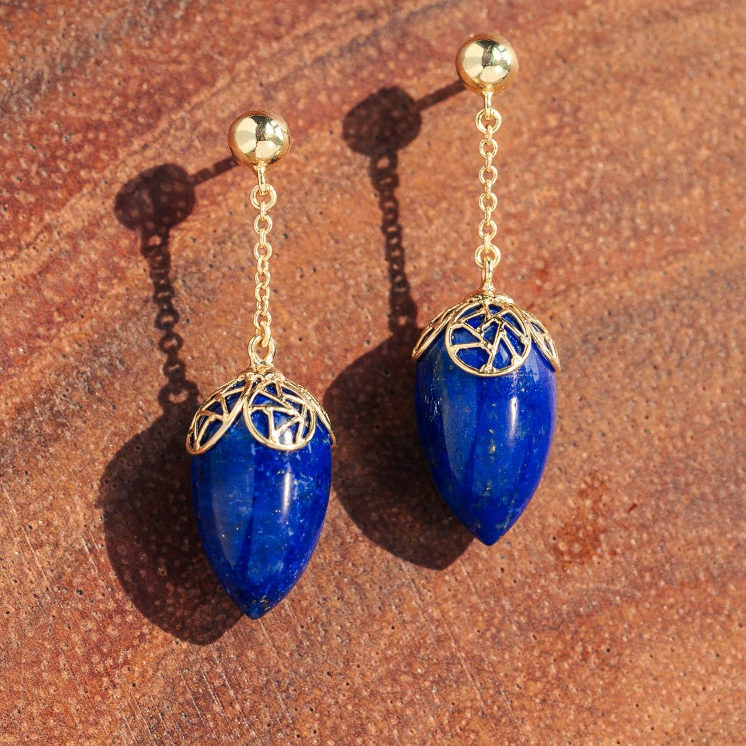 Blue raindrop earrings