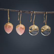 Load image into Gallery viewer, Gold petal drop earrings
