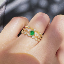 Load image into Gallery viewer, Gold Whisper —Emerald Glow Ring
