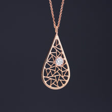 Load image into Gallery viewer, Rose Gold Raindrop Pendant with Diamond
