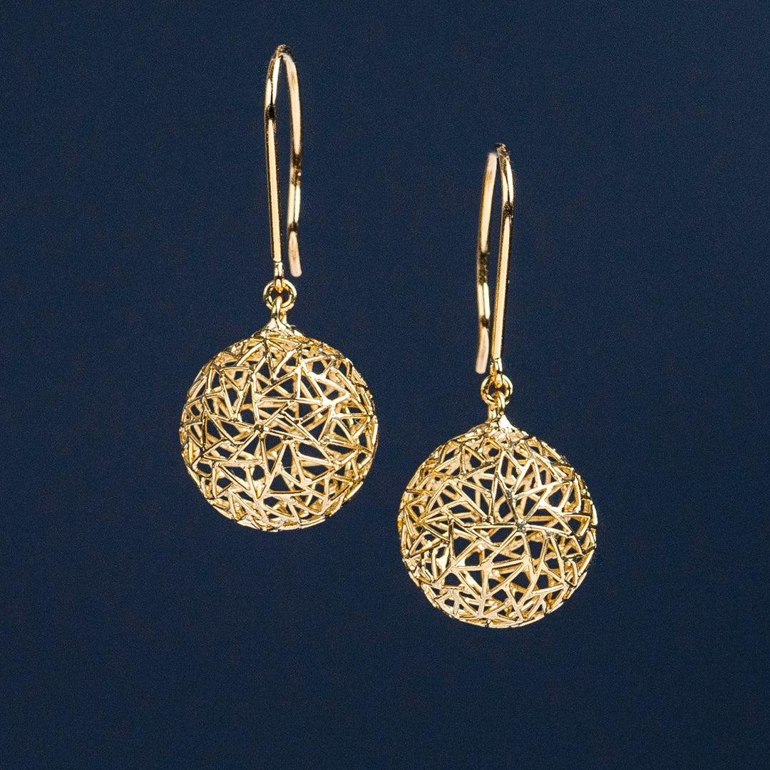 Gold Bubble Earrings with French Wire