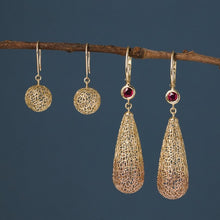 Load image into Gallery viewer, Gold Bubble Earrings with French Wire
