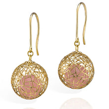 Load image into Gallery viewer, Gold Earrings with Rose Quartz
