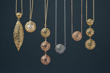 Load image into Gallery viewer, Three Gold Colors Bubble Necklace
